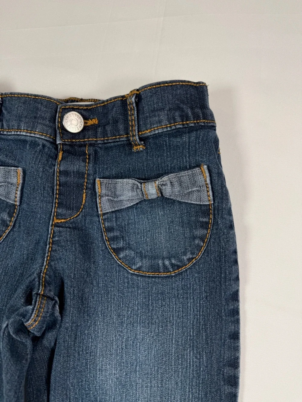 GYMBOREE Bow Pocket Girls Jeans Size 4T Straight Leg Denim Cottage Cute 2014